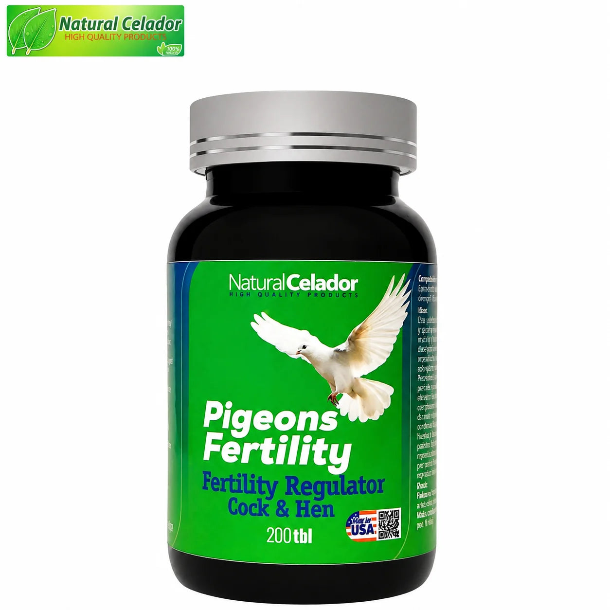 Natural Celador Fertility 200 Tabletas | Suplemento para Fertilidad y Reproducción de Palomas