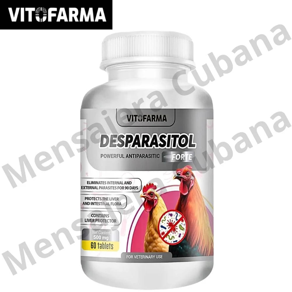 Desparasitol Forte para gallo| Antiparasitario Potente con Vitaminas A, D, E y B12 | Eliminación de Parásitos hasta 90 días