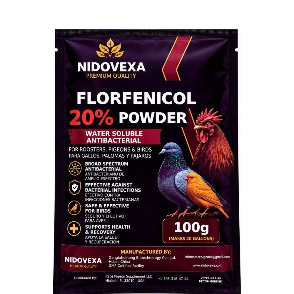 Florfenicol 20% N 100 g – para Gallos, Palomas y Aves
