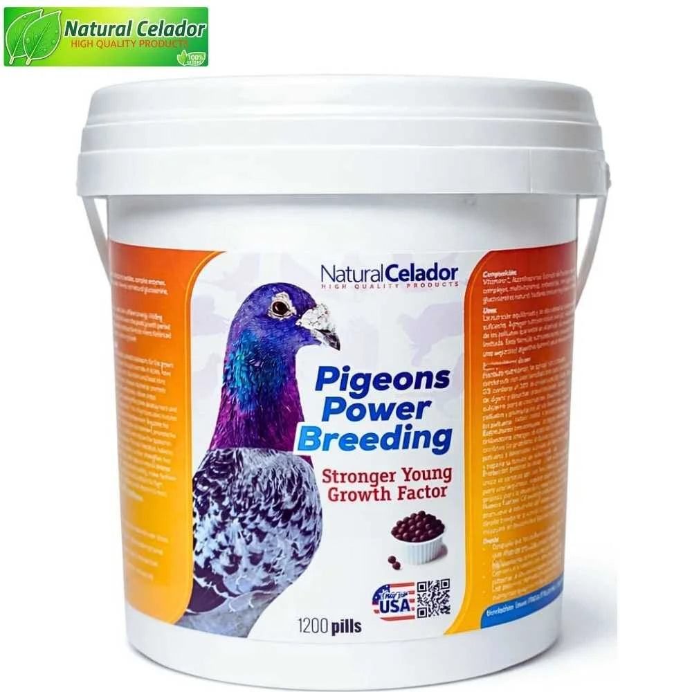 Natural Celador Pigeons Power Breeding 1200 Pills Energía, Crecimiento y Fertilidad para Palomas