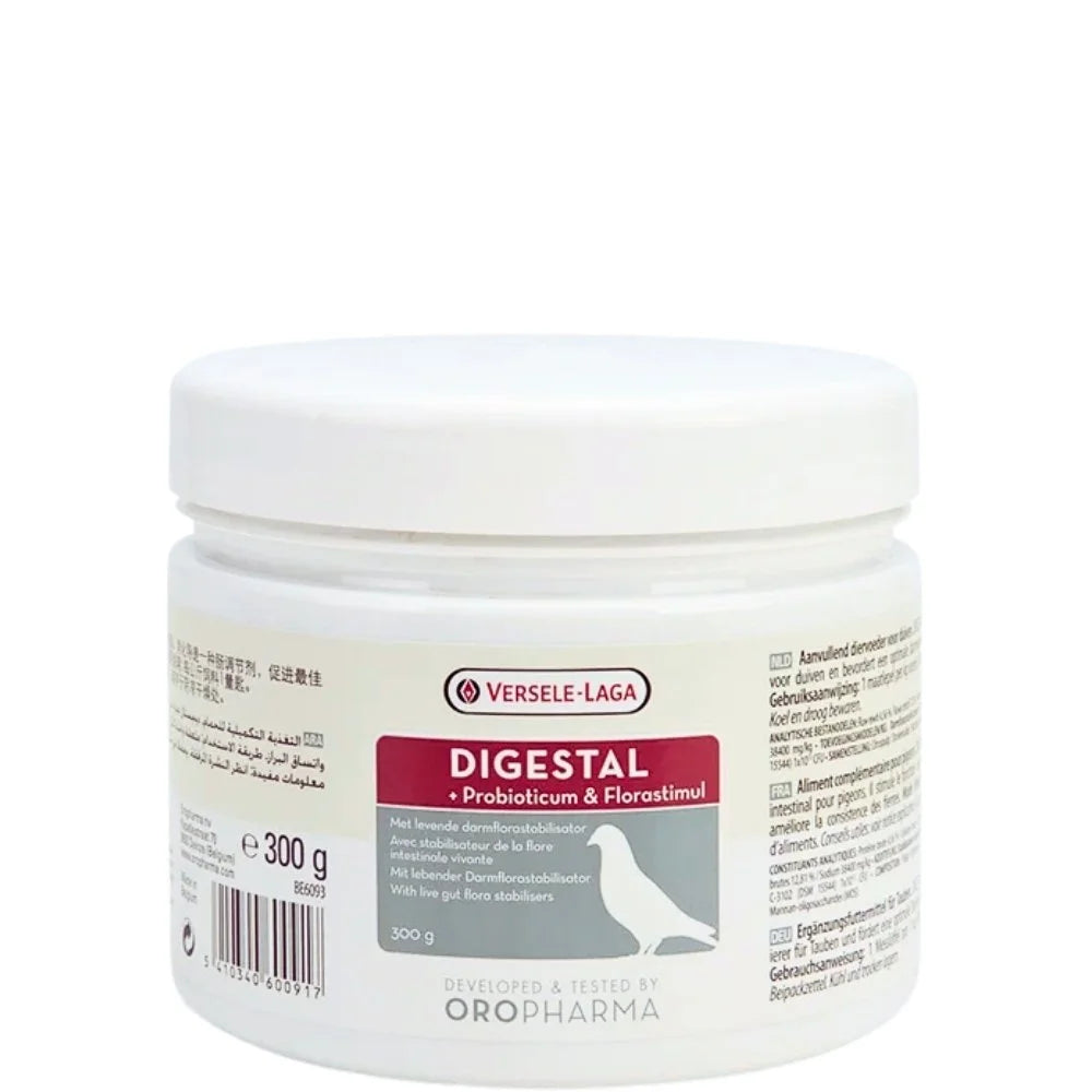Versele-Laga Oropharma Digestal 300 g Probióticos y Prebióticos para la Flora Intestinal de Palomas
