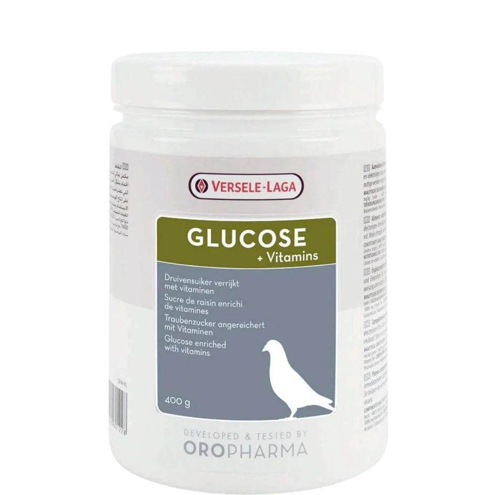 Versele-Laga Oropharma Glucose + Vitamins 400 g (14 oz) | Recuperación y Energía para Palomas Mensajeras