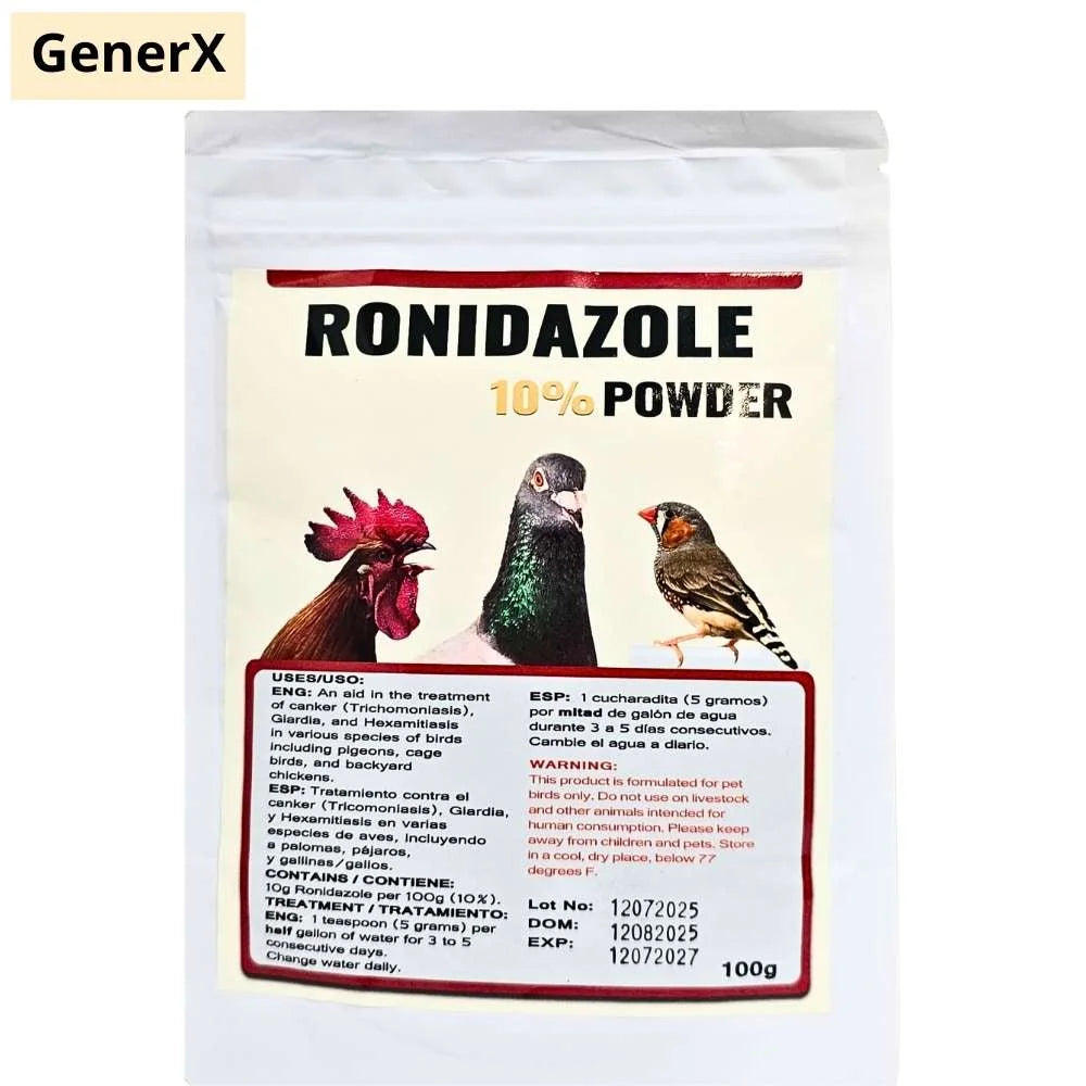 Ronidazol 10% Polvo 100 g Fórmula Digestiva para Palomas y Aves