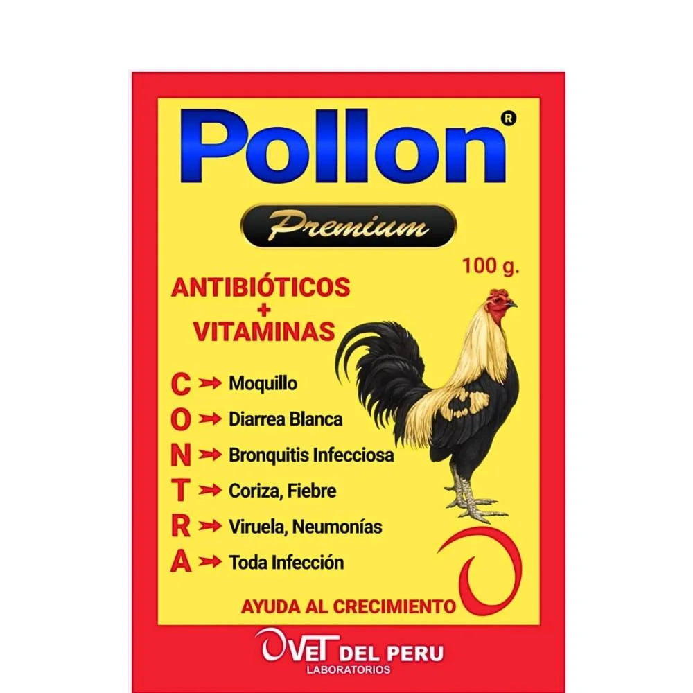 Pollon Premium 100 g Polvo – Soporte Temporal para Aves de Corral