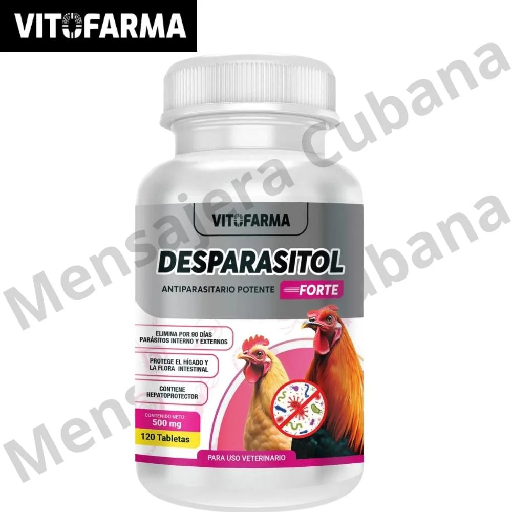 Desparasitol Forte para gallo| Antiparasitario Potente con Vitaminas A, D, E y B12 | Eliminación de Parásitos hasta 90 días