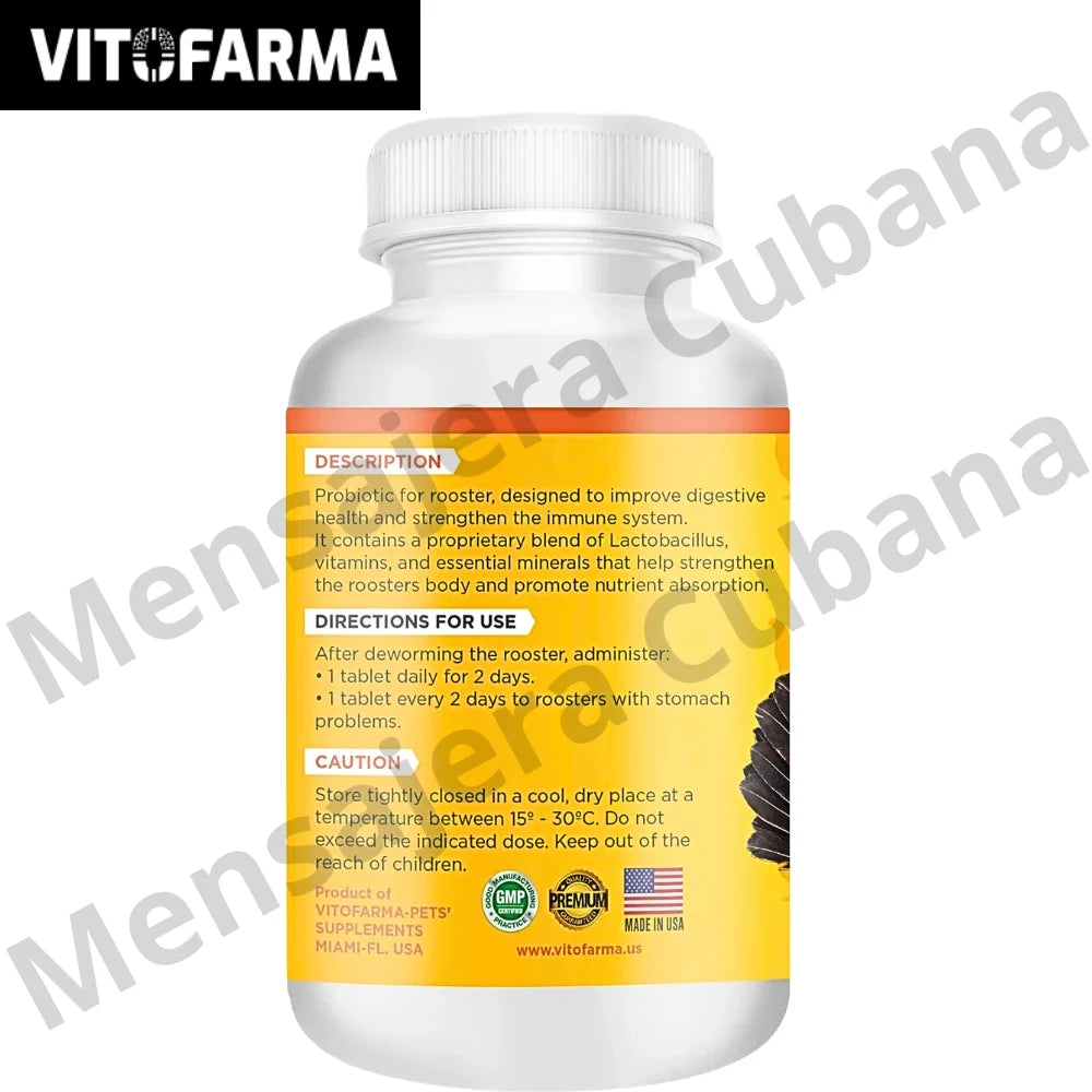 Probióticos para Gallos y Gallinas 120 Comprimidos | Salud Digestiva e Inmunidad Avícola