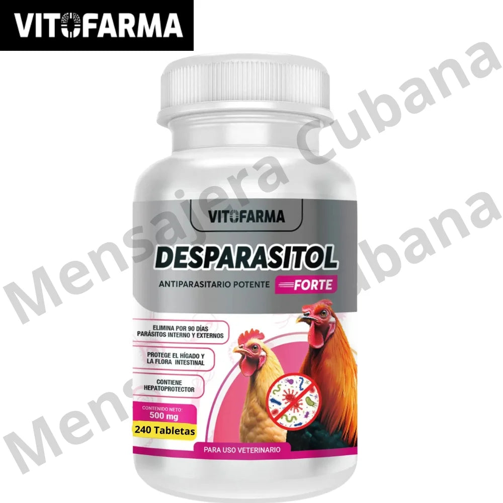Desparasitol Forte para gallo| Antiparasitario Potente con Vitaminas A, D, E y B12 | Eliminación de Parásitos hasta 90 días