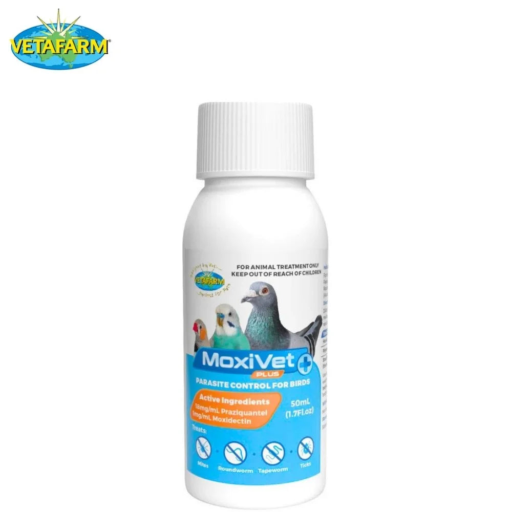 MoxiVet Plus Desparasitante Completo para Palomas y Aves con Moxidectina y Praziquantel