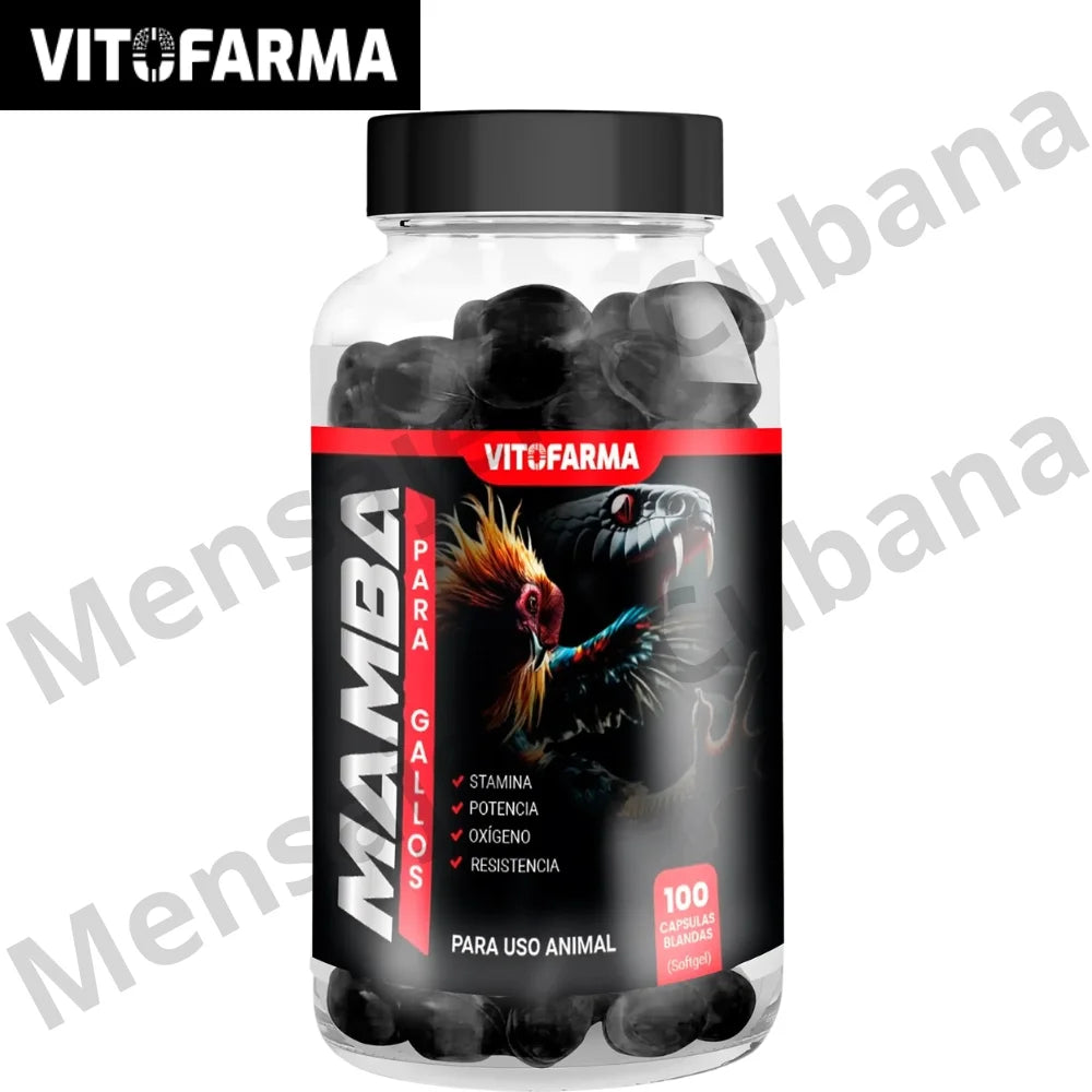 Mamba para Gallos 100 Cápsulas Blandas | Energizante Avícola de Alta Potencia y Resistencia