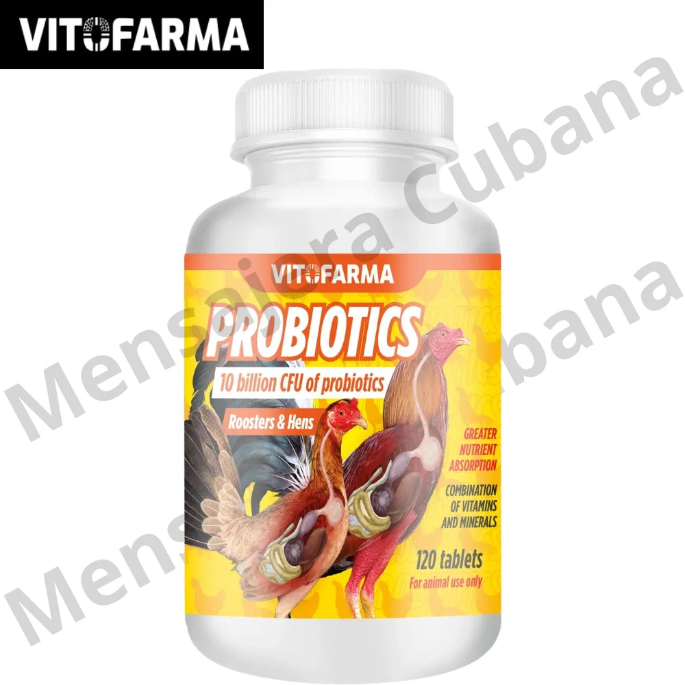 Probióticos para Gallos y Gallinas 120 Comprimidos | Salud Digestiva e Inmunidad Avícola