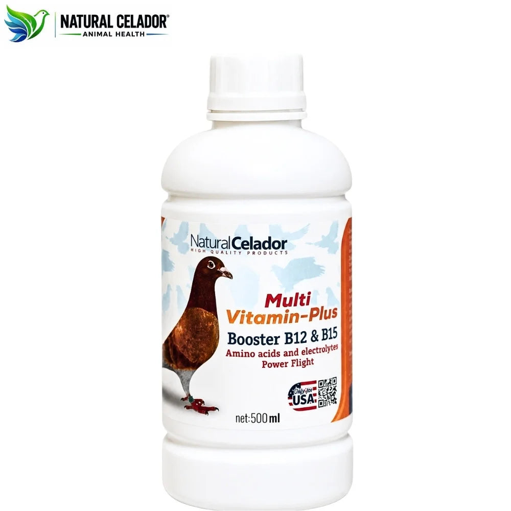 Natural Celador Multi Vitamin-Plus B12 & B15 500 ml |Vitaminas, Aminoácidos  para Palomas
