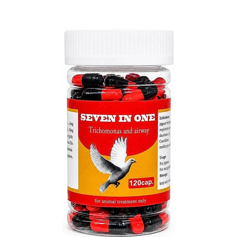 Seven in One 120 Cápsulas para Palomas | Tricomoniasis y Vías Respiratorias