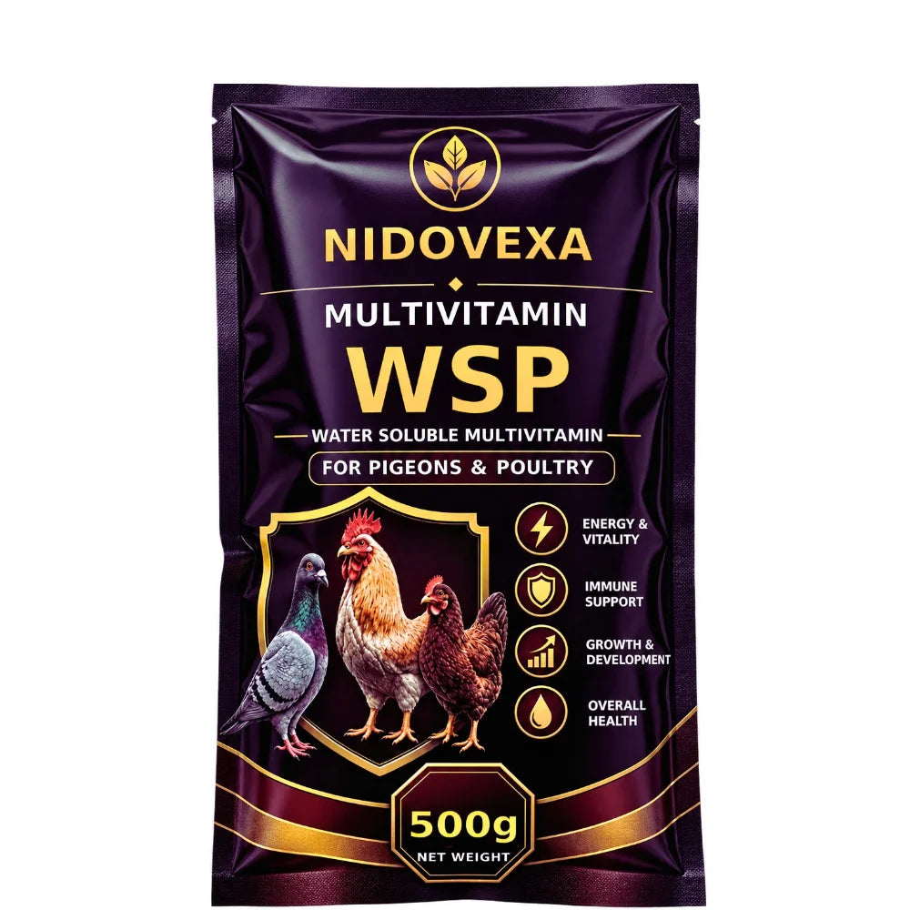 Nidovexa Multivitamin WSP 500 g – Multivitaminas, Aminoácidos y Minerales para Palomas y Gallos