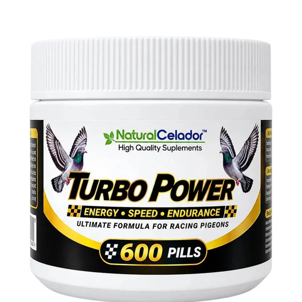 Turbo Power NaturalCelador™ 600 Pastillas – Energía, Velocidad y Resistencia para Palomas Mensajeras