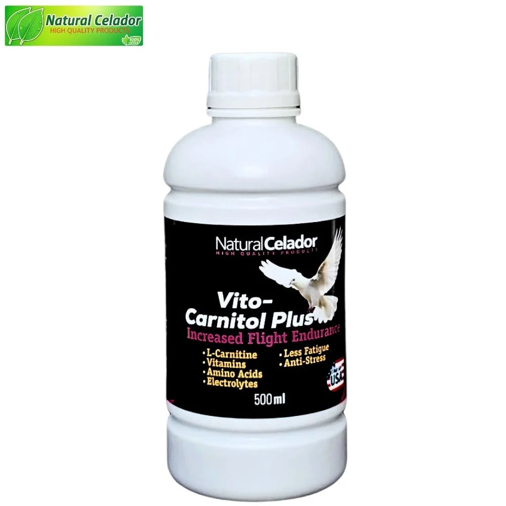 Natural Celador Vito-Carnitol Plus 500 ml  Energía, Recuperación Muscular y Rendimiento para Palomas