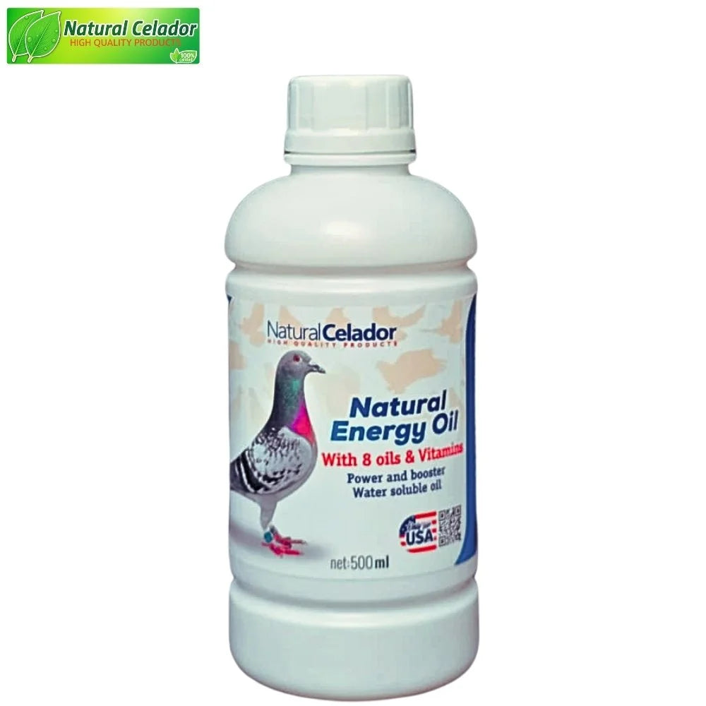 Natural Celador Energy Oil 500 ml  Aceite Energético con Omega 3-6 y Vitaminas para Palomas