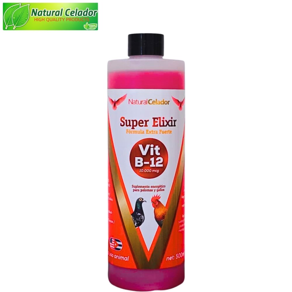 Natural Celador Vitamina B12 10,000 mcg 500 ml  Energía, Resistencia y Recuperación para Palomas Mensajeras