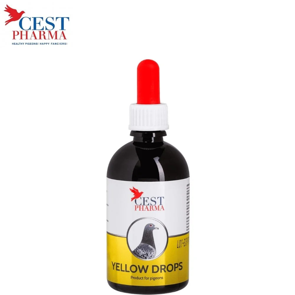 Cest Pharma Yellow Drops 100 ml  Gotas con Acriflavina para Cancro, Hongos y Bacterias en Palomas