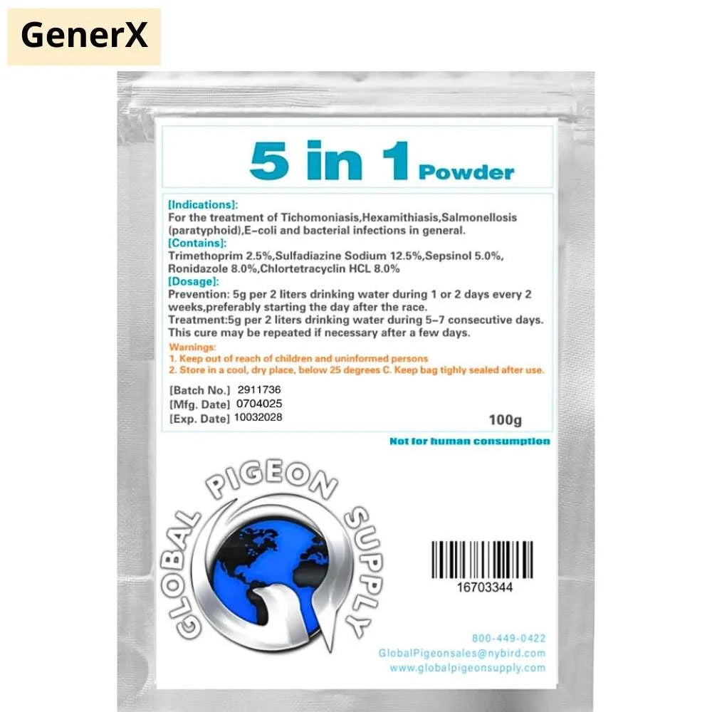 Global Silver 5 en 1 Polvo para Palomas – Control Digestivo y Bienestar del Palomar