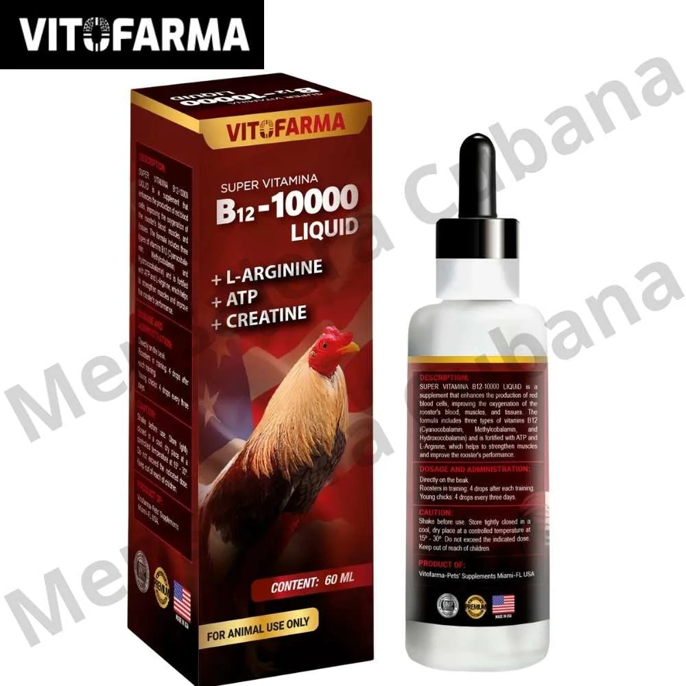Vitamina B12 10000 Líquida para Gallos 60 ml | Energía, Rendimiento y Recuperación Muscular