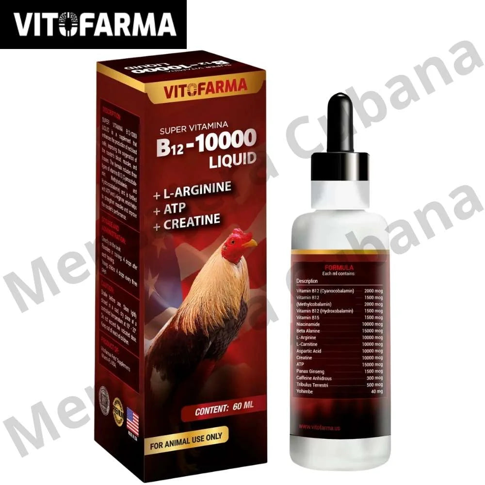 Vitamina B12 10000 Líquida para Gallos 60 ml | Energía, Rendimiento y Recuperación Muscular